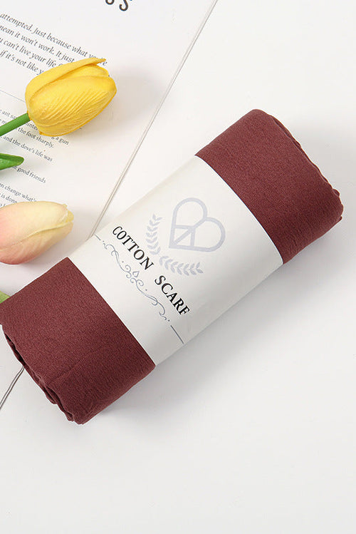 Wrinkle Cotton Hijab leather Red